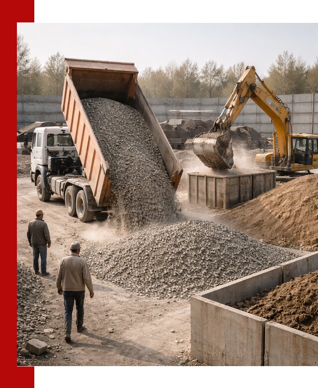 Доставка нерудных материалов с погрузкой и разгрузкой в Мурманске