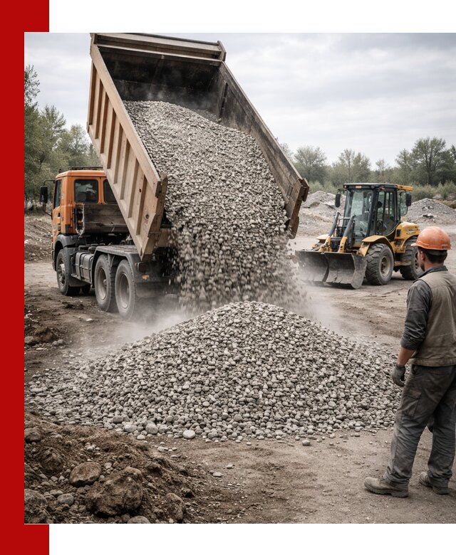 Доставка щебня в Мурманске крупными и мелкими фракциями