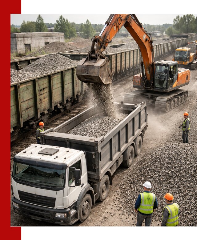 Железнодорожный щебень фракция 25–60 для поставок в Мурманске