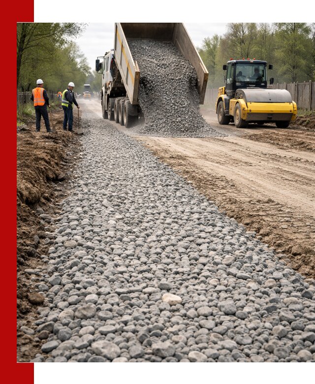 Доставка щебня для отсыпки дорог в Мурманске высокого качества