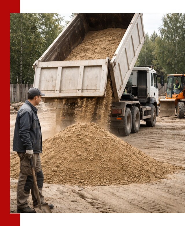 Доставка и продажа песка с разгрузкой в Мурманске