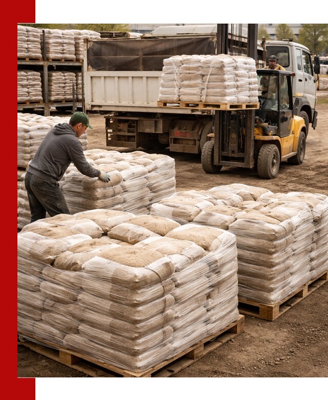 Карьерный песок в мешках с доставкой в Мурманске