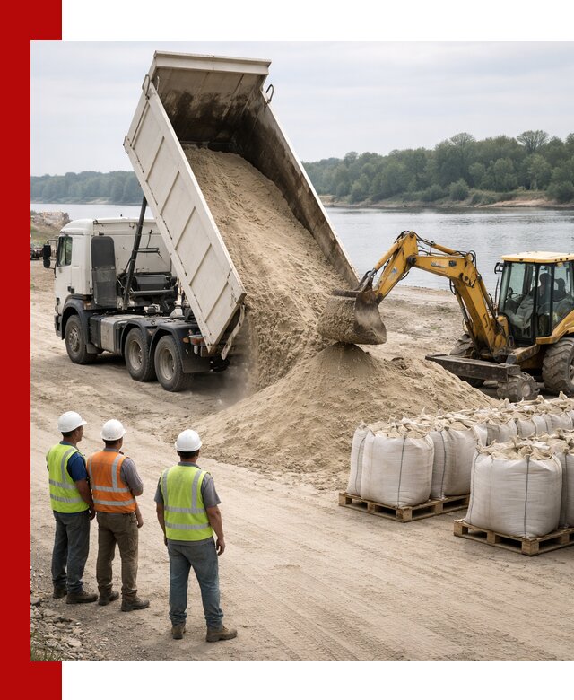 Доставка речного песка в Мурманске самосвалами и погрузкой