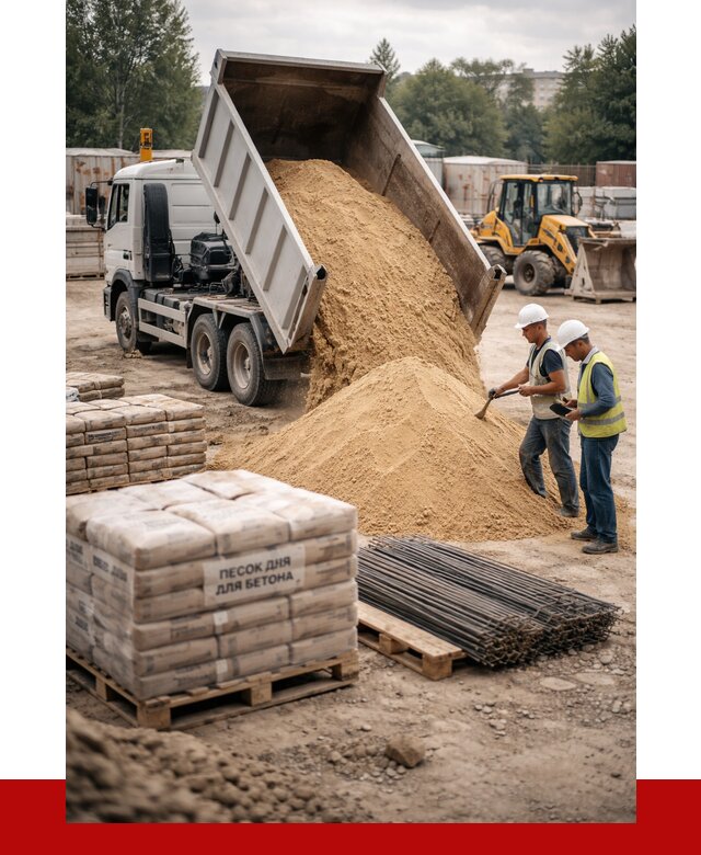 Песок для бетона в Мурманске от 2571 р. с доставкой, ПРОНЕРУДМрм