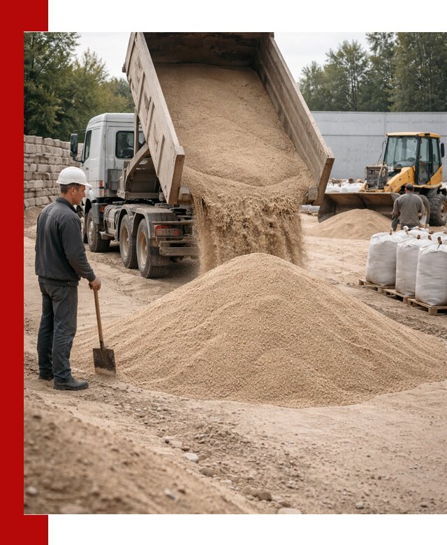 Кварцевый песок фракция 0–3 мм с доставкой в Мурманске
