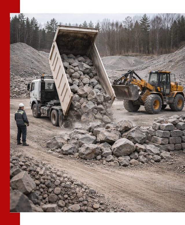 Доставка и продажа бутового гранитного камня в Мурманске