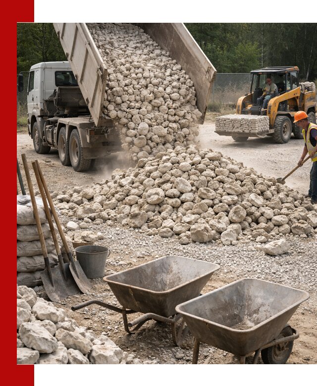 Доставка и продажа бутового известнякового камня в Мурманске