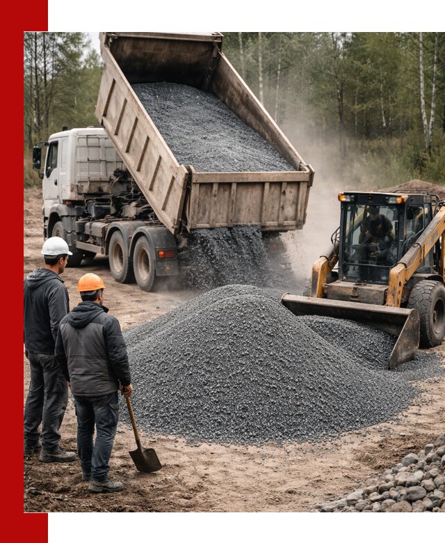 Гранитный отсев 0-5 с доставкой и разгрузкой в Мурманске