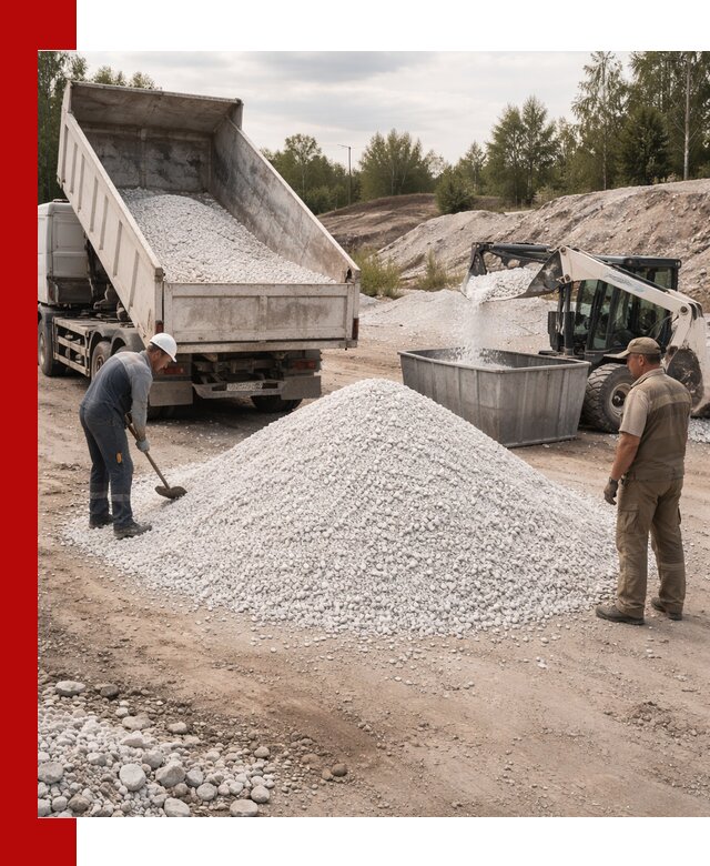 Доставка и продажа белой мраморной крошки в Мурманске