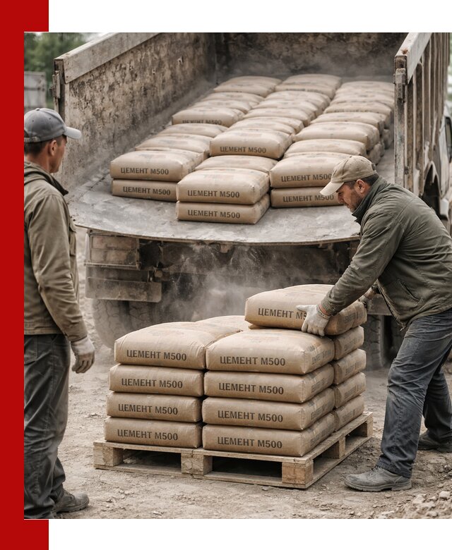 Цемент М500 с доставкой самосвалом в Мурманске