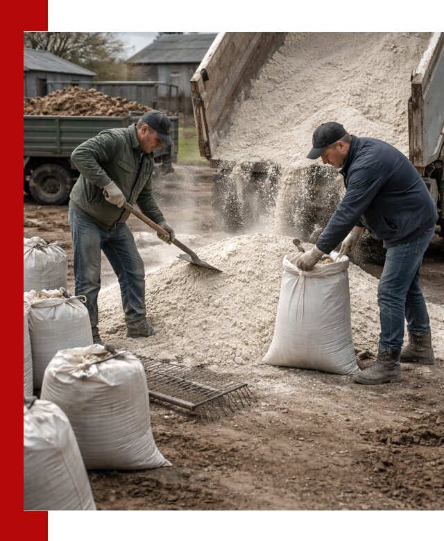 Доставка извести пушонки в Мурманске оптом и мелким оптом