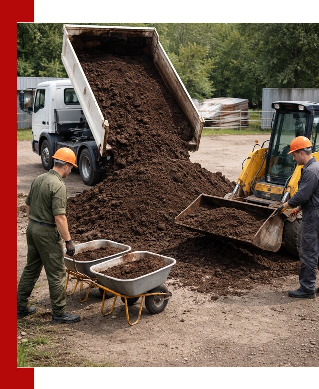 Доставка торфо-земляной смеси в Мурманске для огорода и ландшафта