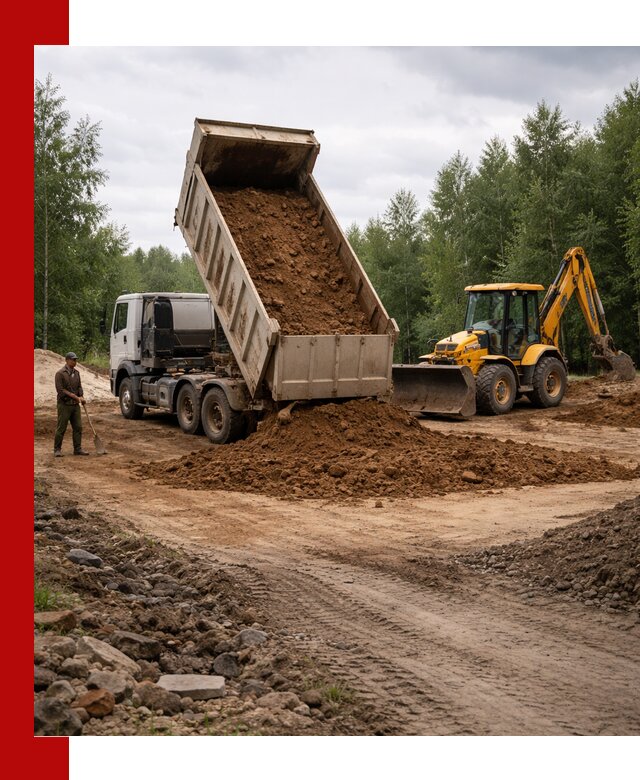 Доставка суглинка самосвалами в Мурманске подсыпка и планировка