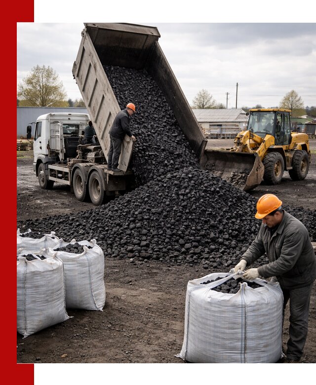 Доставка каменного угля в Мурманске оптом и в розницу
