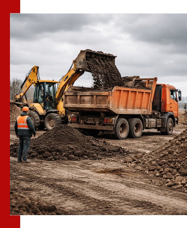 Вывоз грунта и строительного мусора в Мурманске грузовыми самосвалами
