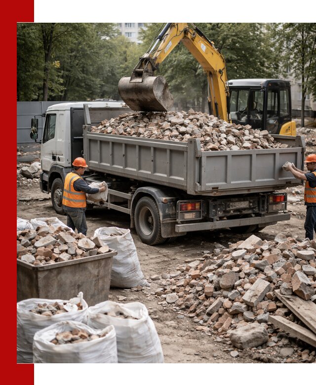 Вывоз строительного мусора в Мурманске с самосвалами и контейнерами
